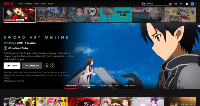 Did you know that you can watch Sword Art Online season 4 on Netflix? -  Watch Netflix abroad